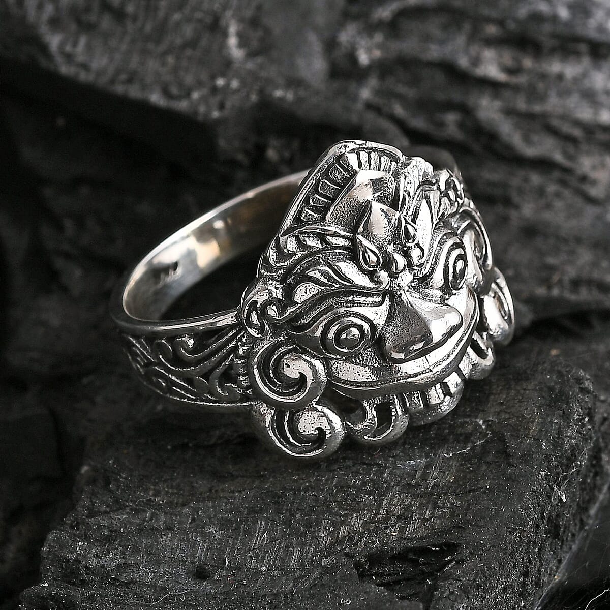 D'Joy Bali Legacy Sterling Silver Barong Ring (Size 9.0) 4.65 Grams image number 1