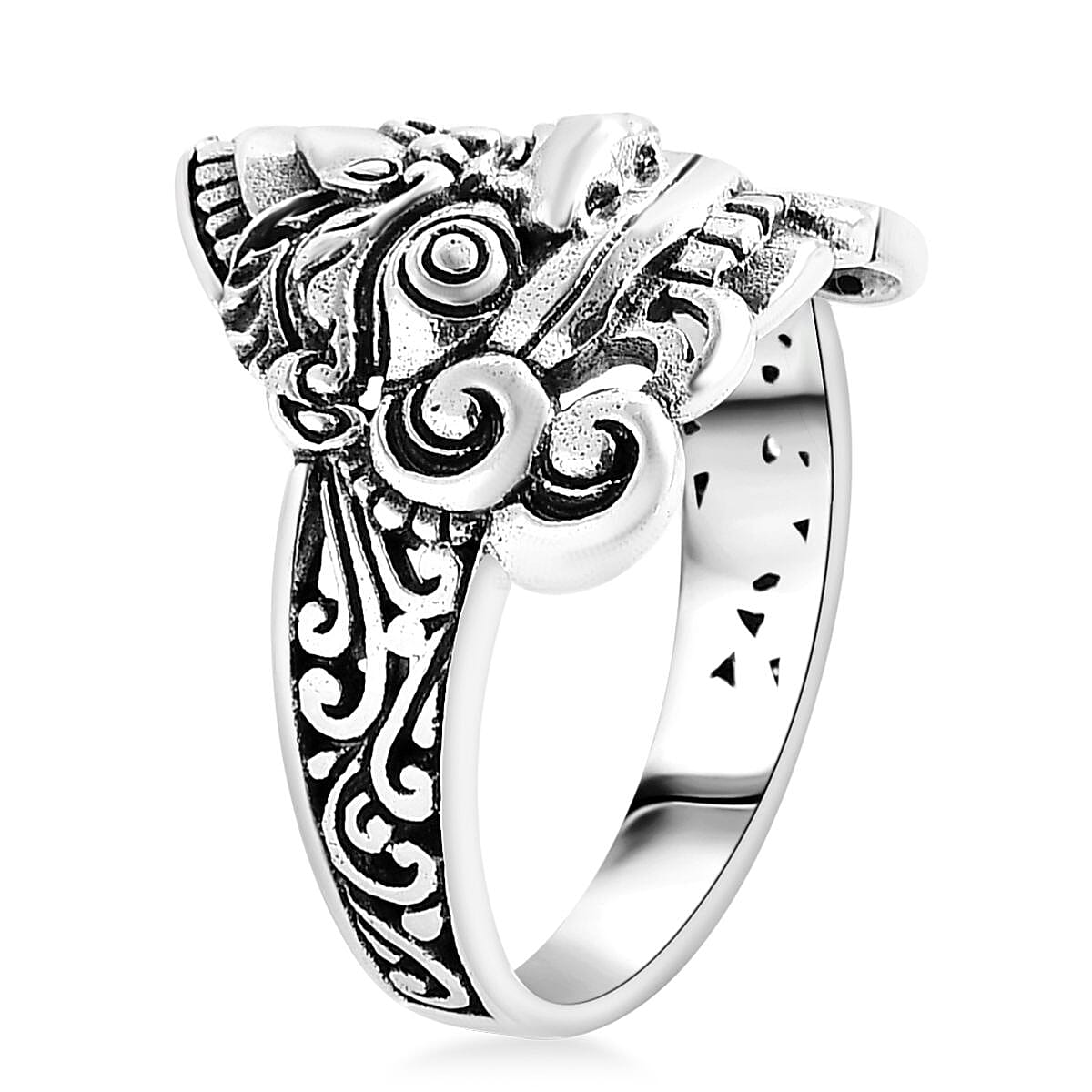 D'Joy Bali Legacy Sterling Silver Barong Ring (Size 9.0) 4.65 Grams image number 2