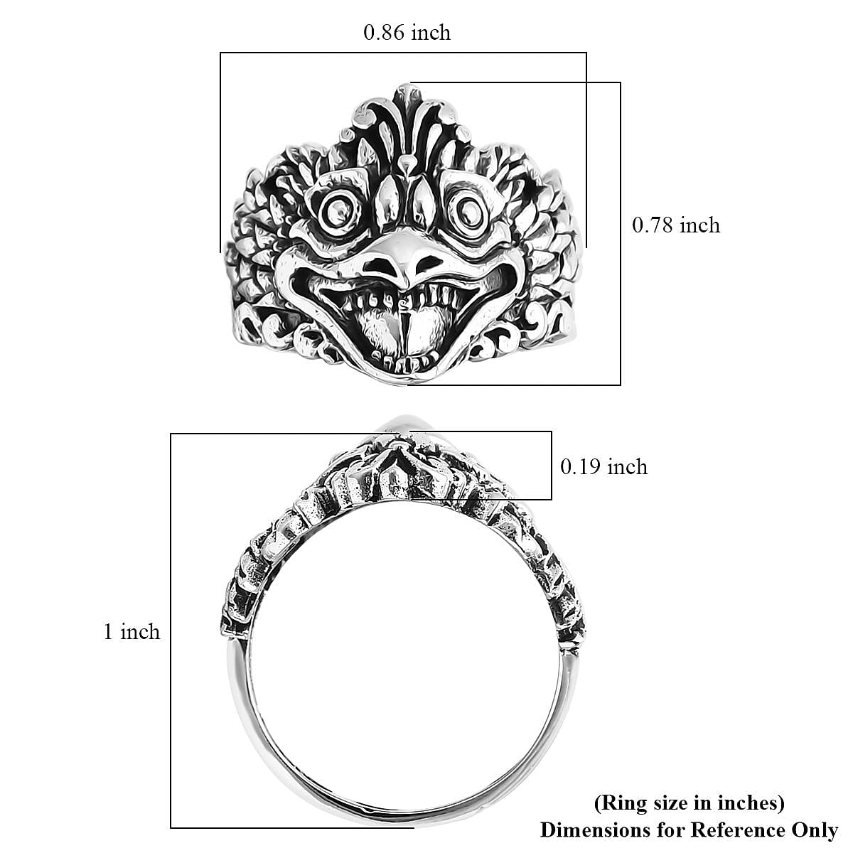 D'Joy Bali Legacy Sterling Silver Garuda Ring (Size 9.0) 5.50 Grams image number 5