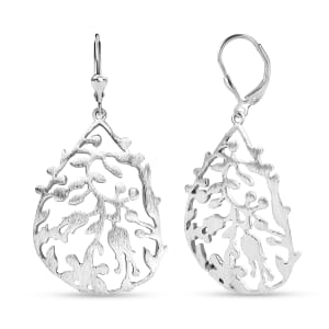 D'Joy Passport to Turkey Leaves Earrings in Rhodium Over Sterling Silver 9.65 Grams