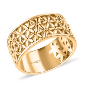 D'Joy Abstract Band Ring in 18K Vermeil Yellow Gold Over Sterling Silver (Size 10.0) 6.25 Grams