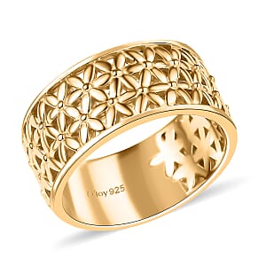 D'Joy Abstract Band Ring in 18K Vermeil Yellow Gold Over Sterling Silver (Size 7.0) 6.25 Grams