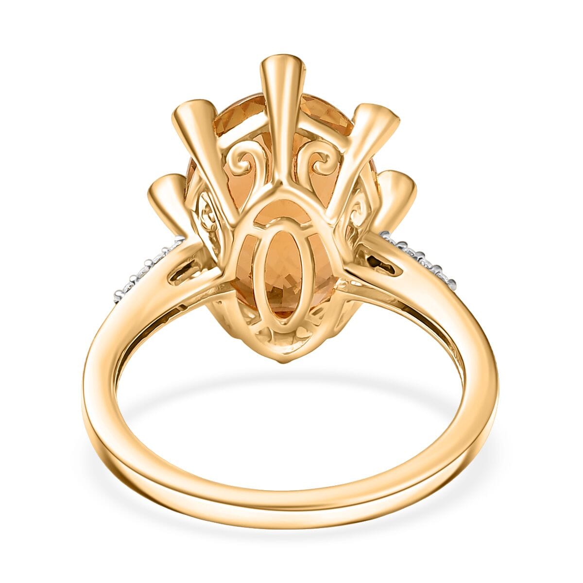 D'Joy Yellow Labradorite and Moissanite 5.50 ctw Cosmic Orbit Ring in 18K Vermeil Yellow Gold Over Sterling Silver (Size 10.0) image number 4