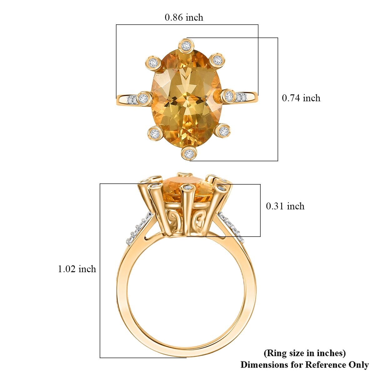 D'Joy Yellow Labradorite and Moissanite 5.50 ctw Cosmic Orbit Ring in 18K Vermeil Yellow Gold Over Sterling Silver (Size 10.0) image number 5