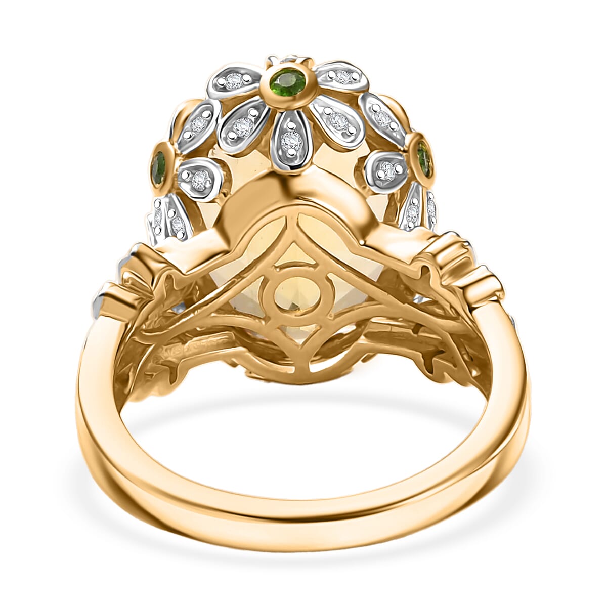 D'Joy Yellow Labradorite and Multi Gemstone 8.80 ctw Ring in 18K Vermeil Yellow Gold Over Sterling Silver (Size 10.0) image number 4