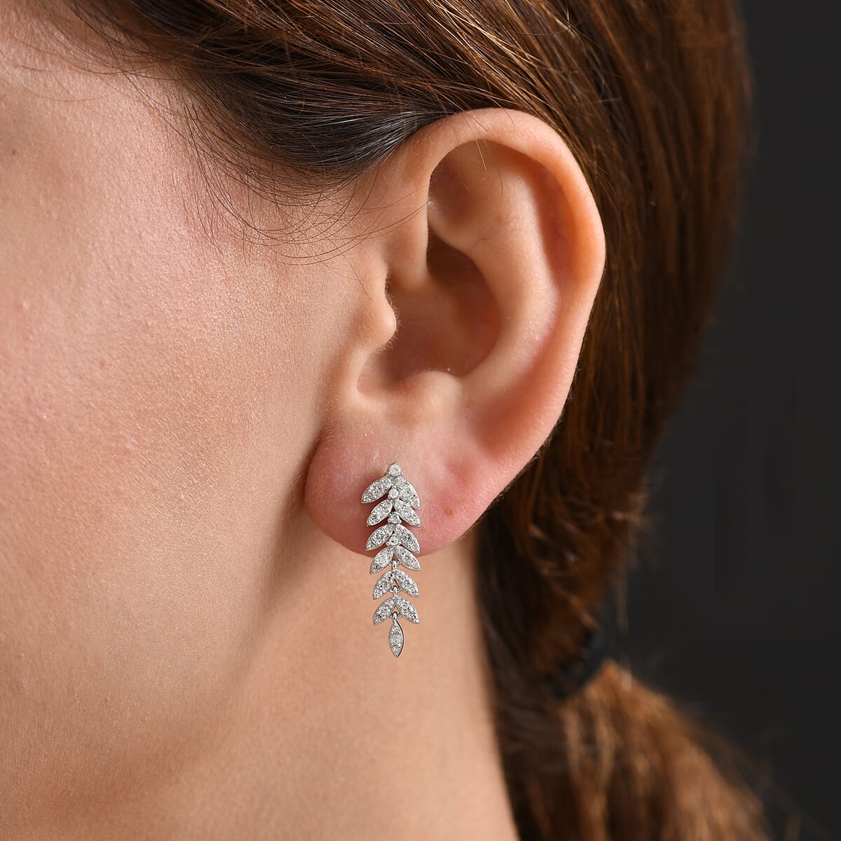 Luxuriant Lab Grown Diamond 1.00 ctw Dangling Earrings in Rhodium Over Sterling Silver  image number 2