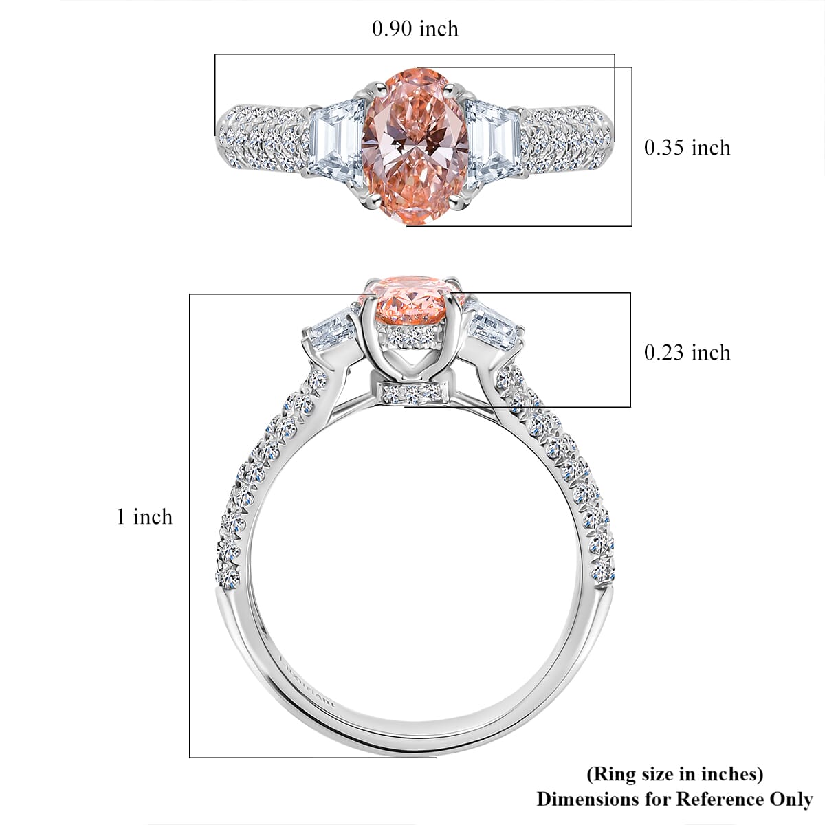 IGI Certified Luxuriant Lab Grown Pink Diamond (IR) VS and Lab Grown Diamond 2.00 ctw Ring in 950 Platinum (Size 8.0) 6.35 Grams image number 5