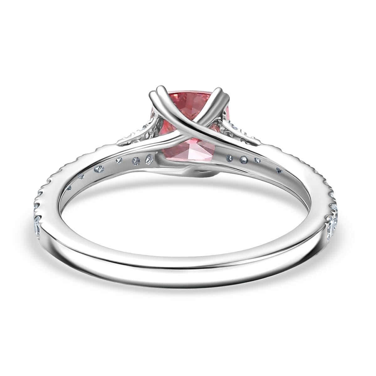 IGI Certified Luxuriant Lab Grown Pink and White Diamond VS 1.50 ctw Dawn Rose Ring in 950 Platinum (Size 10.0) image number 4