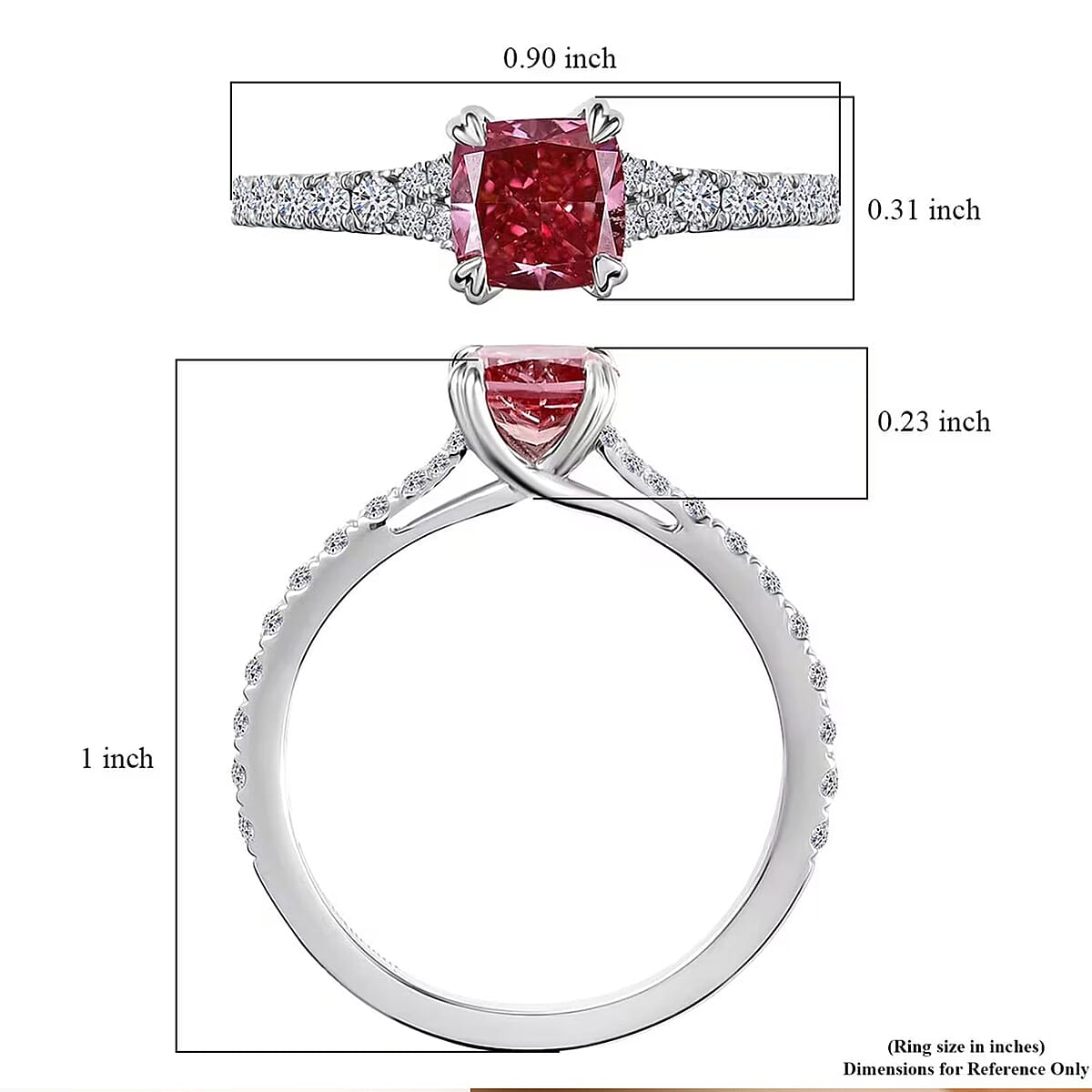 IGI Certified Luxuriant Lab Grown Pink and White Diamond VS 1.50 ctw Dawn Rose Ring in 950 Platinum (Size 10.5) image number 6