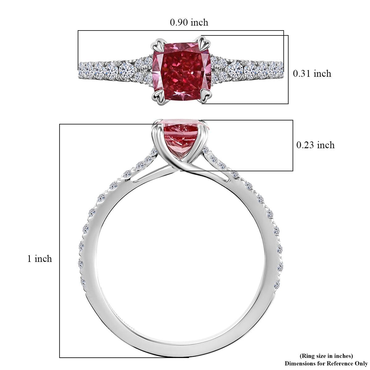 IGI Certified Luxuriant Lab Grown Pink and White Diamond VS 1.50 ctw Dawn Rose Ring in 950 Platinum (Size 6.0) image number 5