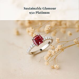 Luxuriant Lab Grown Pink Diamond (VS), Lab Grown Diamond Dawn Rose Ring in 950 Platinum 1.50 ctw (Size 6.5)