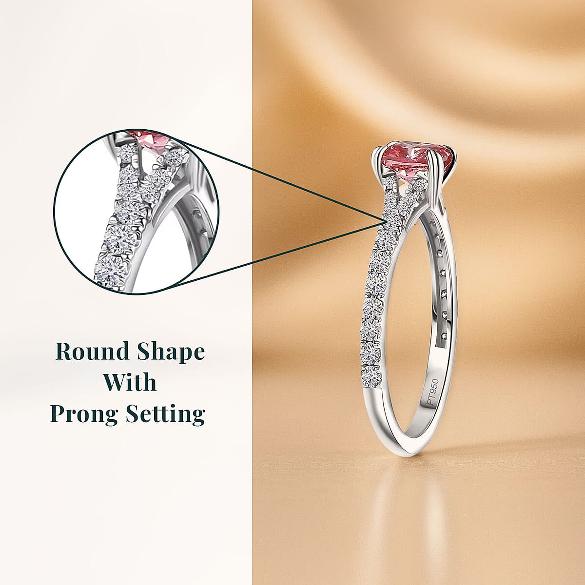 Luxuriant Lab Grown Pink Diamond (VS), Lab Grown Diamond Dawn Rose Ring in 950 Platinum 1.50 ctw (Size 7.5) image number 4