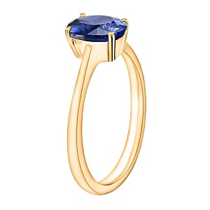AAAA Ceylon Blue Sapphire Solitaire Ring in 18K White Gold 1.40 ctw (Size 10.5)