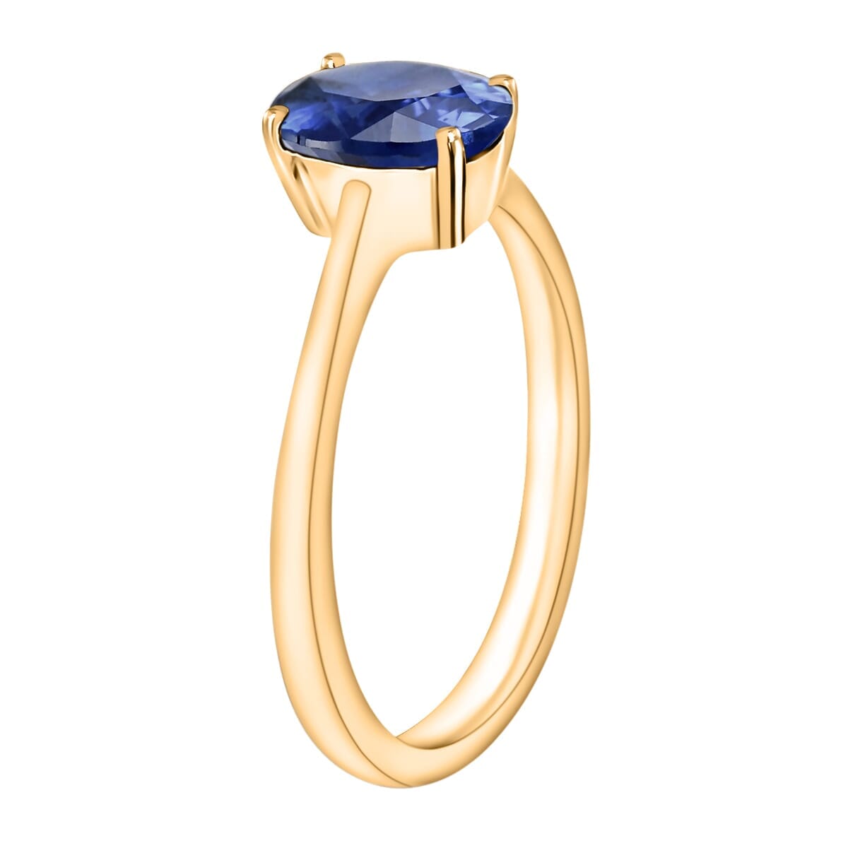 Rhapsody 18K Yellow Gold AAAA Ceylon Blue Sapphire Solitaire Ring (Size 4.0) 5.50 Grams 1.40 ctw image number 2