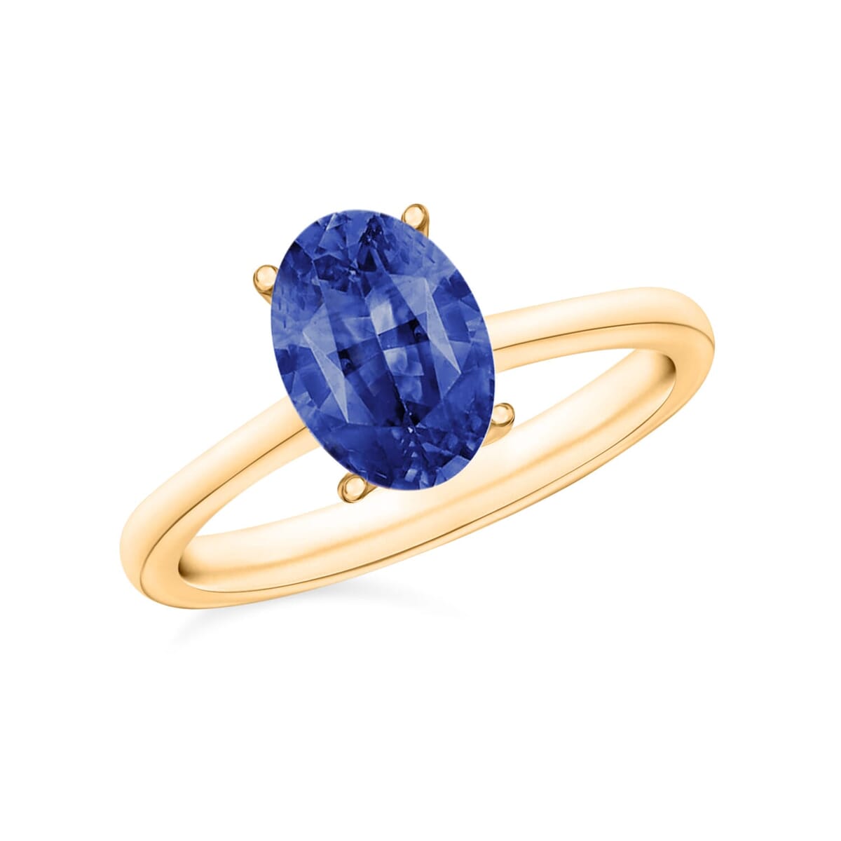 Rhapsody 18K Yellow Gold AAAA Ceylon Blue Sapphire Solitaire Ring (Size 5.5) 5.50 Grams 1.40 ctw image number 0
