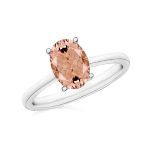 Rhapsody 18K White Gold AAAA Pink Morganite Solitaire Ring (Size 10.5) 1.40 ctw