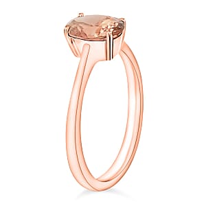 Rhapsody 18K Rose Gold AAAA Pink Morganite Solitaire Ring (Size 4.0) 1.40 ctw (Del. in 10-12 Days)