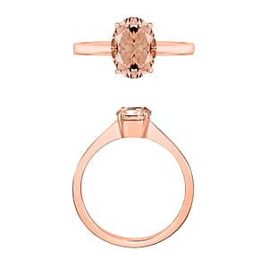 Rhapsody 18K Rose Gold AAAA Pink Morganite Solitaire Ring (Size 4.0) 1.40 ctw (Del. in 10-12 Days)