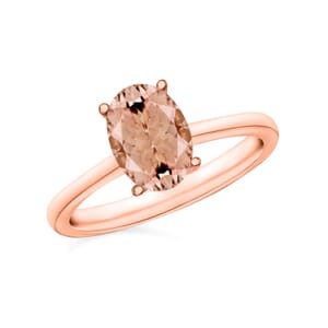 Rhapsody 18K Rose Gold AAAA Pink Morganite Solitaire Ring (Size 5.0) 1.40 ctw