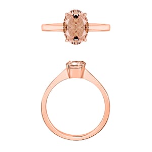 Rhapsody 18K Rose Gold AAAA Pink Morganite Solitaire Ring (Size 6.0) 1.40 ctw (Del. in 10-12 Days)