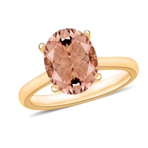 Rhapsody 18K Yellow Gold AAAA Pink Morganite Solitaire Ring (Size 11.5) 5.50 Grams 2.40 ctw