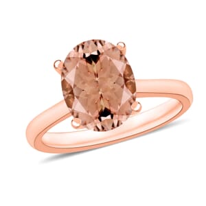 Rhapsody 18K Rose Gold AAAA Pink Morganite Solitaire Ring (Size 10.0) 5.50 Grams 2.40 ctw