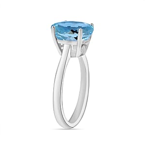 Rhapsody 18K White Gold AAAA Santa Maria Aquamarine Solitaire Ring (Size 6.0) 5.50 Grams 2.60 ctw (Del. in 10-12 Days)