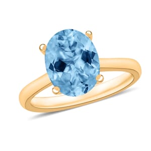 Rhapsody 18K Yellow Gold AAAA Santa Maria Aquamarine Solitaire Ring (Size 6.0) Grams 2.60 ctw
