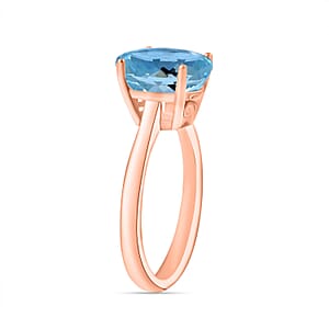 Rhapsody 18K Rose Gold AAAA Santa Maria Aquamarine Solitaire Ring (Size 10.0) 5.50 Grams 2.60 ctw (Del. in 10-12 Days)