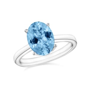 Rhapsody 18K White Gold AAAA Santa Maria Aquamarine Solitaire Ring (Size 12.0) 5.50 Grams 1.80 ctw