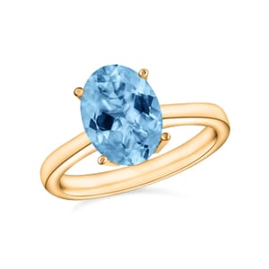 Rhapsody 18K Yellow Gold AAAA Santa Maria Aquamarine Solitaire Ring (Size 9.0) 5.50 Grams 1.80 ctw