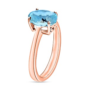 Rhapsody 18K Rose Gold AAAA Santa Maria Aquamarine Solitaire Ring (Size 10.5) 5.50 Grams 1.80 ctw (Del. in 10-12 Days)