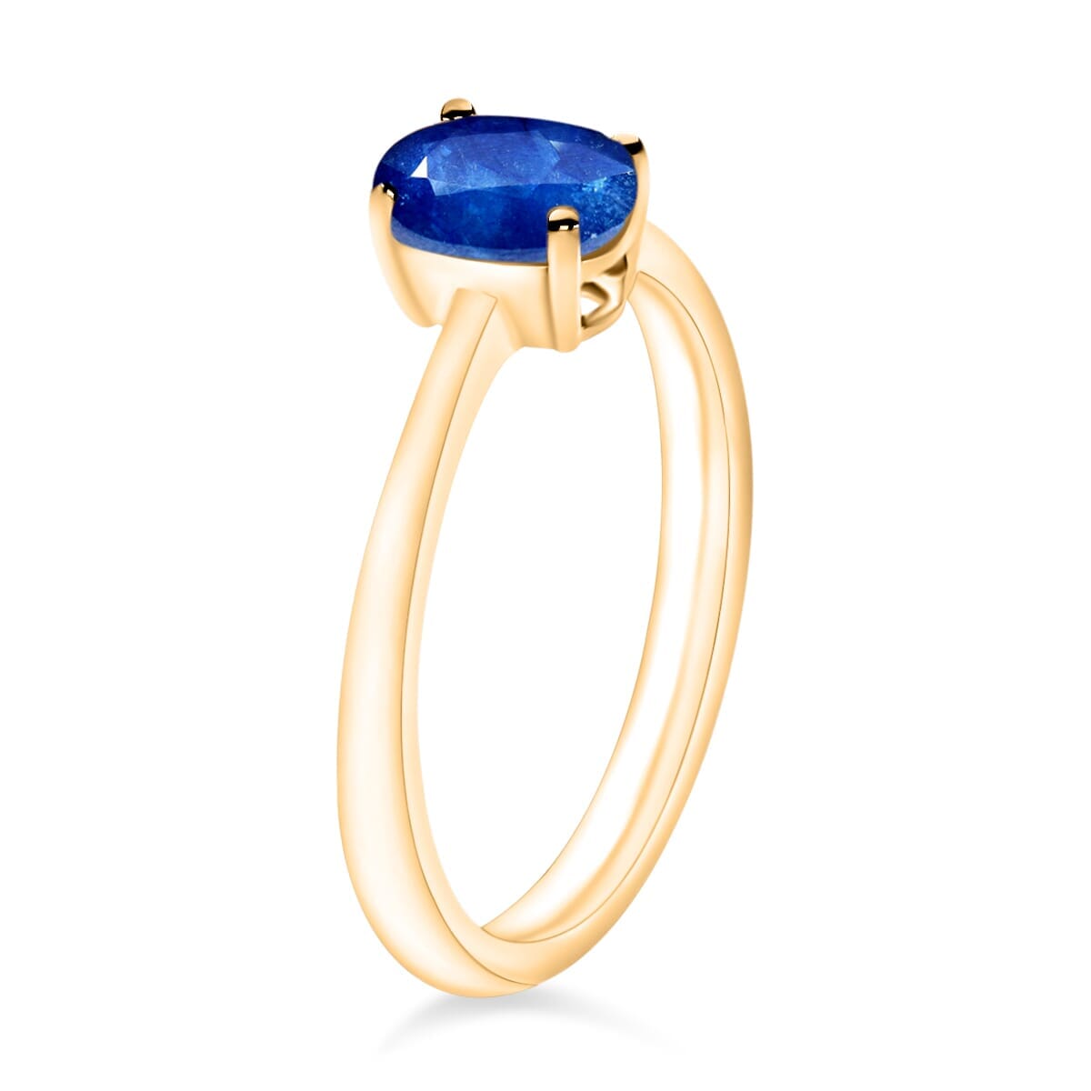 Rhapsody 18K Yellow Gold AAAA Ceylon Blue Sapphire Solitaire Ring (Size 10.0) 5.50 Grams 0.90 ctw image number 2