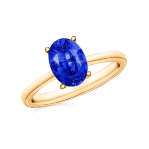 Rhapsody 18K Yellow Gold AAAA Ceylon Blue Sapphire Solitaire Ring (Size 10.5) 5.50 Grams 0.90 ctw