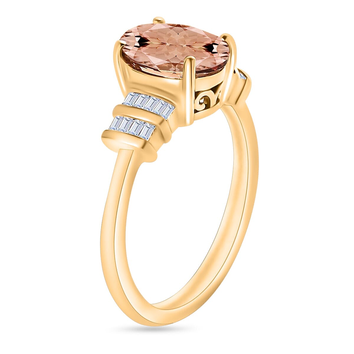 Buy Rhapsody AAAA Pink Morganite and E-F VS2 Diamond 1.90 ctw Ring in 18K Yellow  Gold (Size 7.0) 4 Grams (Del. in 10-12 Days) at ShopLC.