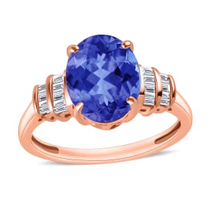 Rhapsody AAAA Tanzanite and E-F VS2 Diamond 3.15 ctw Ring in 18K Rose Gold (Size 10.0)