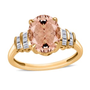 Rhapsody AAAA Marropino Morganite and E-F VS2 Diamond 2.50 ctw Statement Ring in 18K Yellow Gold (Size 10.0)