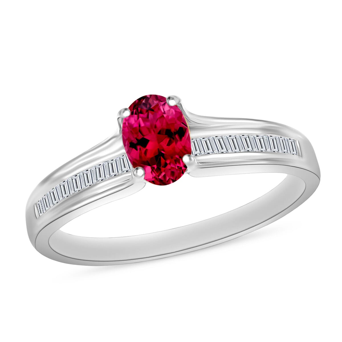 Rhapsody 18K W Gold  AAAA   Mozambique Ruby ,  White Diamond  EF, VS Ring ,  Gold Wt. 4.65 g 1.02 ctw image number 0