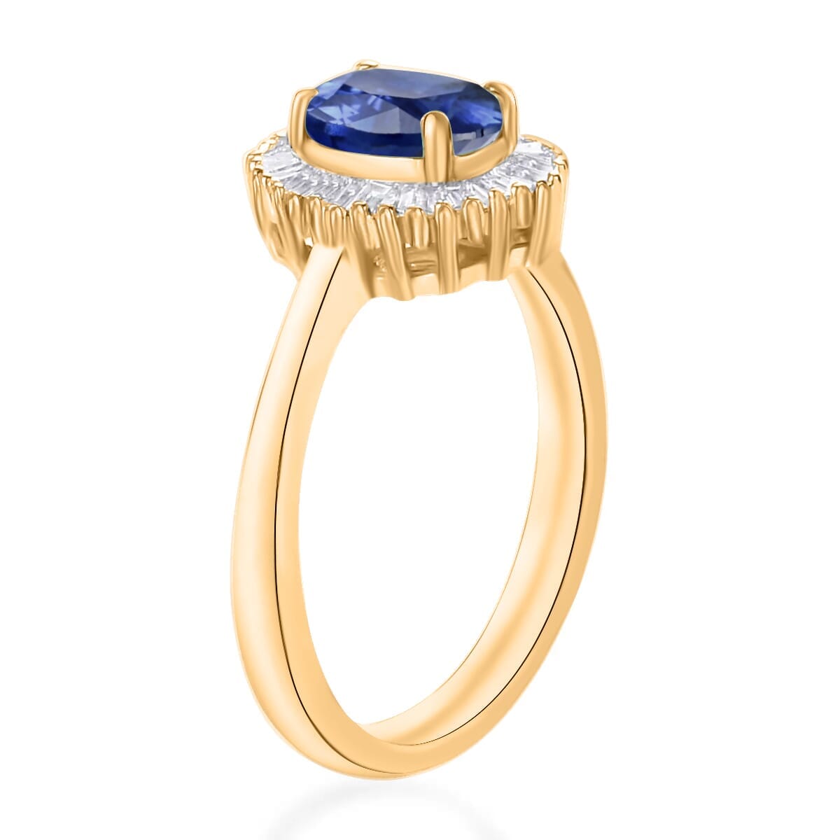 Rhapsody AAAA Ceylon Blue Sapphire and E-F VS2 Diamond 1.20 ctw Ring in 18K Yellow Gold (Size 10.0) image number 2