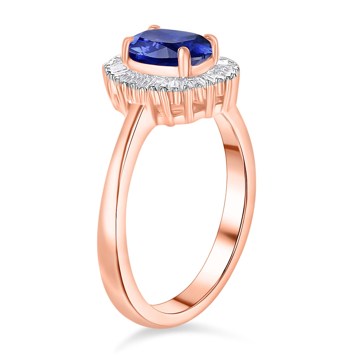 Rhapsody AAAA Ceylon Blue Sapphire and E-F VS2 Diamond 1.20 ctw Ring in 18K Rose Gold (Size 8.5) (Del. in 10-12 Days) image number 3