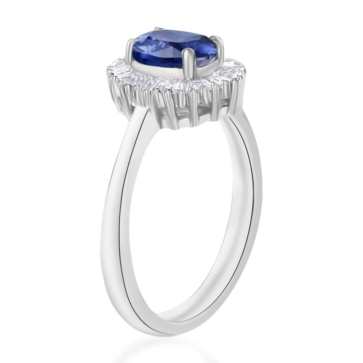 Rhapsody AAAA Ceylon Blue Sapphire and E-F VS2 Diamond 1.20 ctw Ring in 18K White Gold (Size 7.5) image number 2