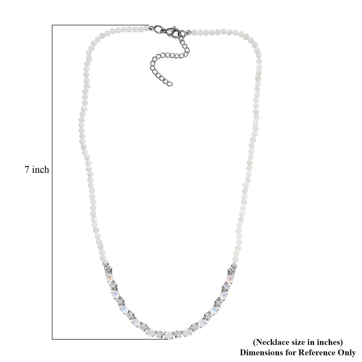 Karis Moon Glow Moonstone and Moonstone 29.75 ctw Necklace 18 Inches in Platinum Bond image number 5