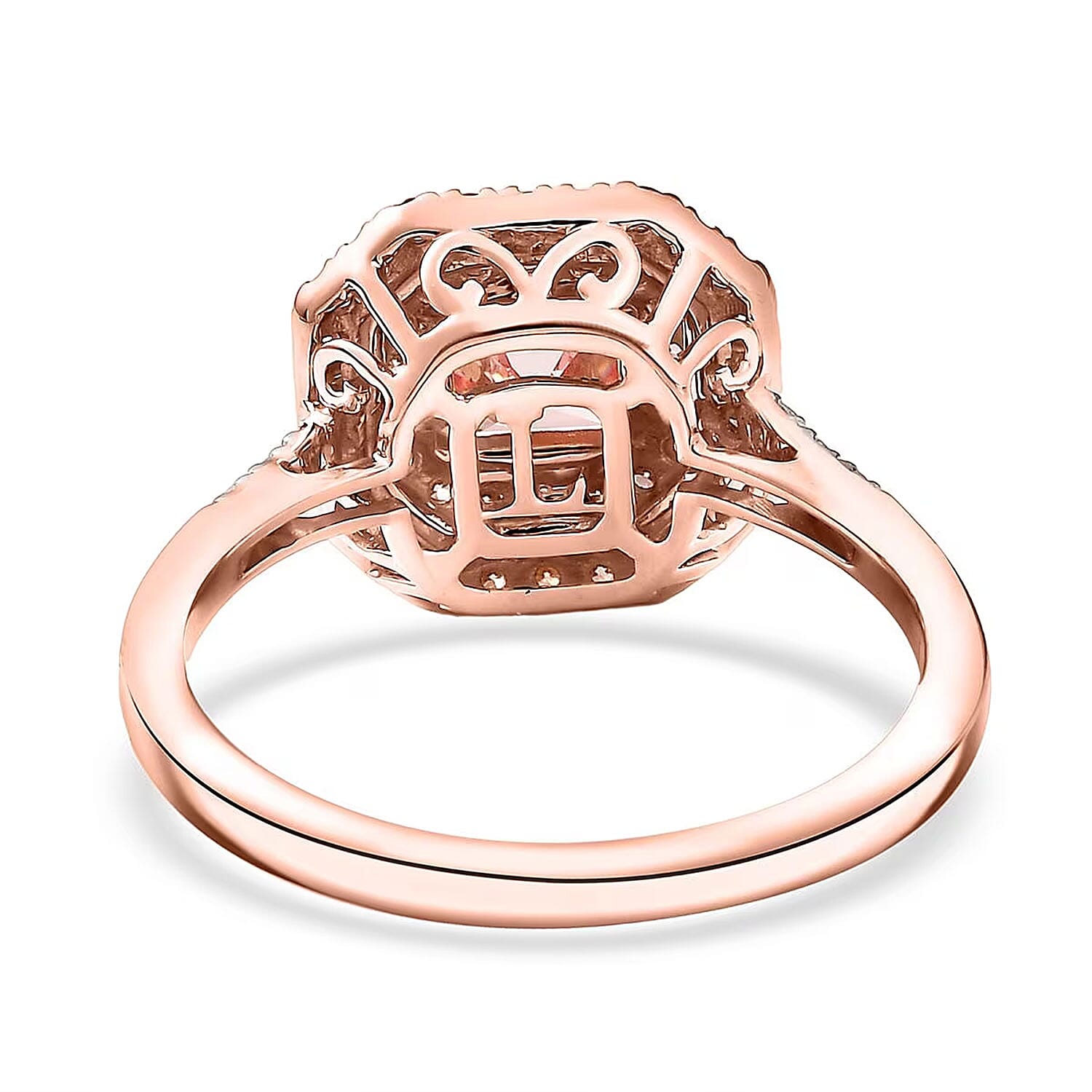 Asscher Cut Luxuriant Lab Grown Pink Diamond (VS), Lab Grown Diamond Ring in 10K Rose Gold 1.55 ctw (Size 10.0)