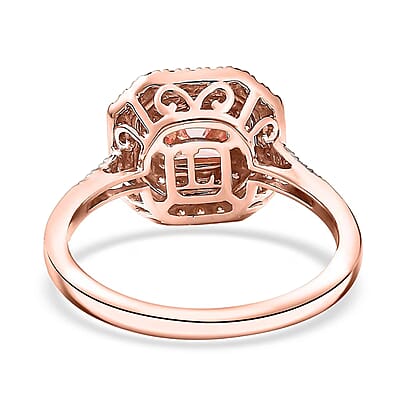 Asscher Cut Luxuriant Lab Grown Pink Diamond (VS), Lab Grown Diamond Ring in 10K Rose Gold 1.55 ctw (Size 10.0)