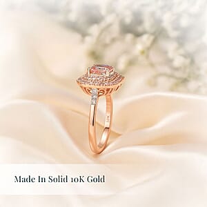 Asscher Cut Luxuriant Lab Grown Pink Diamond (VS), Lab Grown Diamond Ring in 10K Rose Gold 1.55 ctw (Size 10.5)