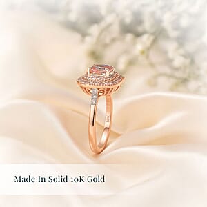 Asscher Cut Luxuriant Lab Grown Pink Diamond (VS), Lab Grown Diamond Ring in 10K Rose Gold 1.55 ctw (Size 9.5)
