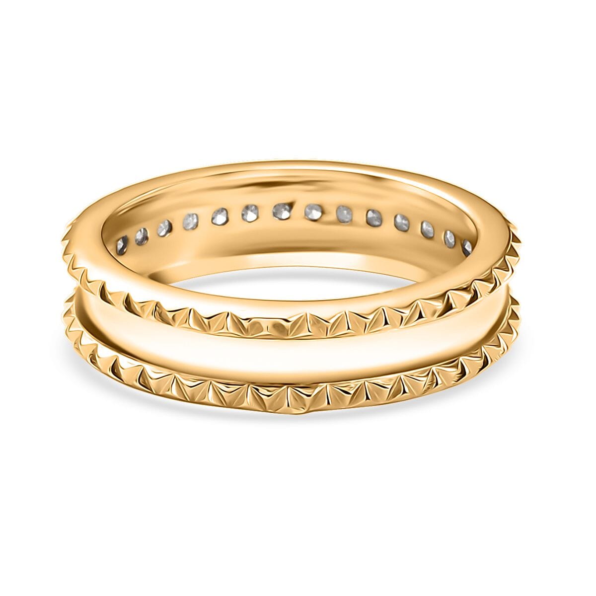 D'Joy White Diamond  Ring in 18K YG VermeilSterling Silver 0.15 ctw image number 4
