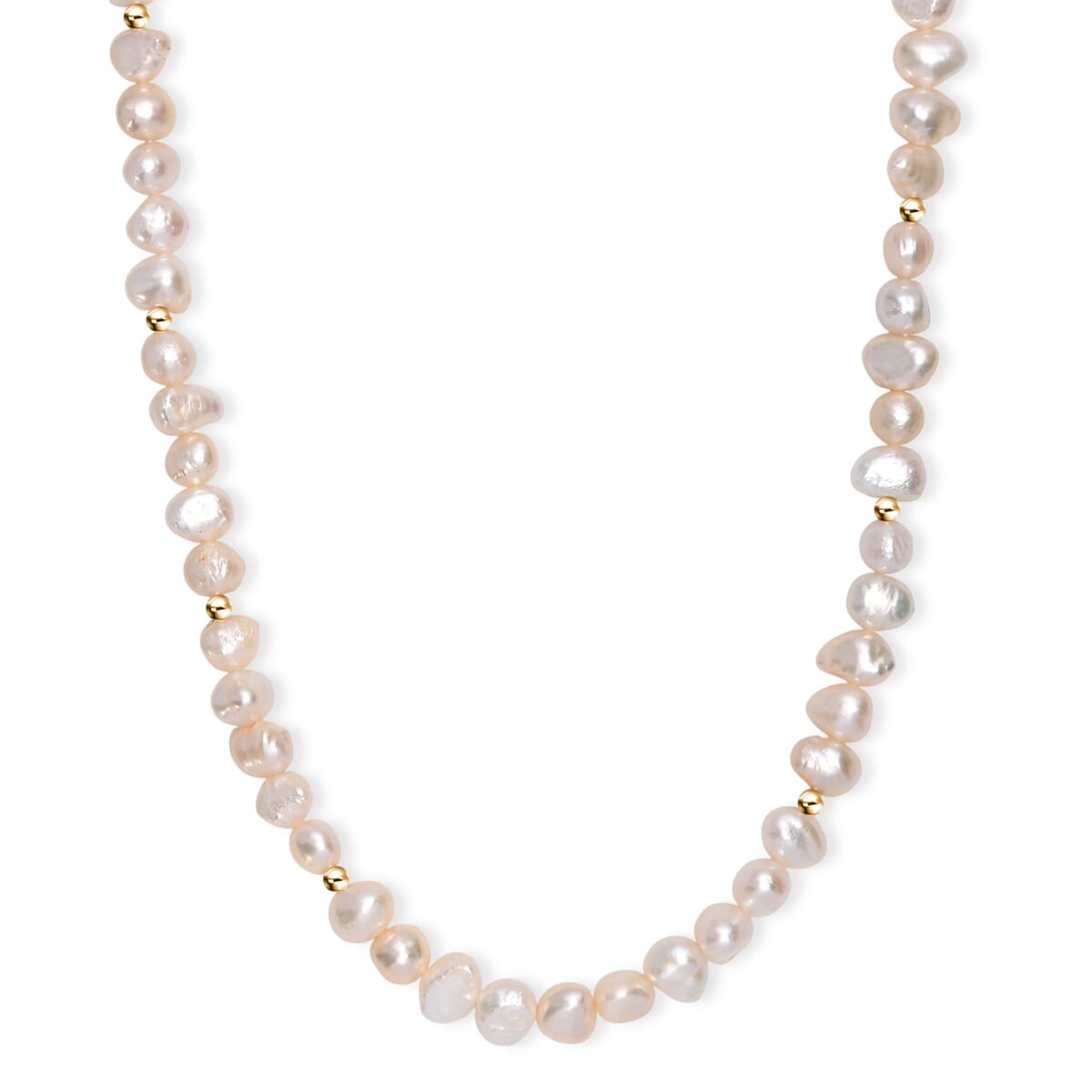 Fresh Water Pearl Necklace in 18K Vermeil Yellow Gold Over Sterling Silver 18 Inches image number 0