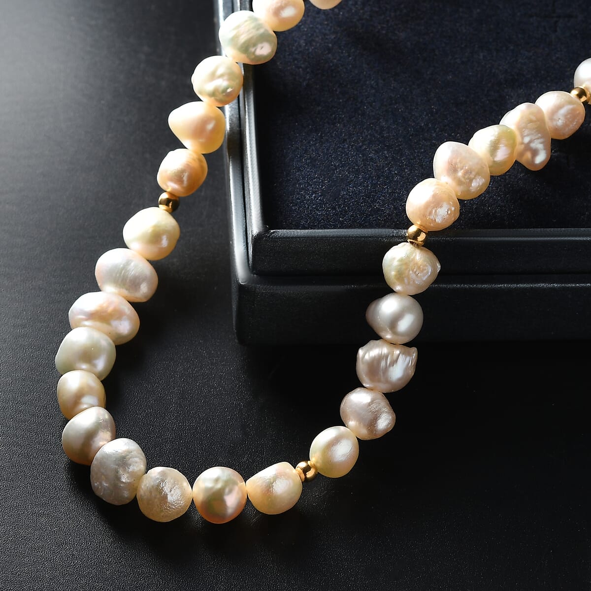 Fresh Water Pearl Necklace in 18K Vermeil Yellow Gold Over Sterling Silver 18 Inches image number 1