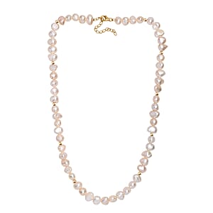 Freshwater Pearl Sun-Drenched Necklace in 18K Vermeil Yellow Gold Over Sterling Silver 18 Inches
